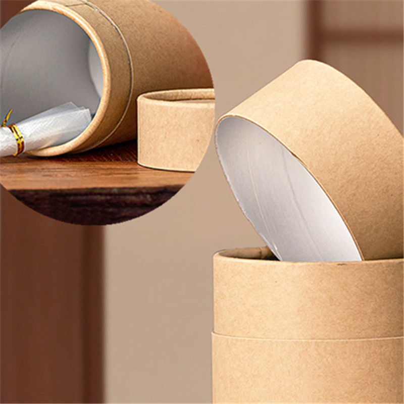 Coffee Tea Containers - 1 個新しいクラフト板紙チューブラウンドエッセンシャルオイル包装容器茶コーヒー化粧品工芸品ギフト収納ツール