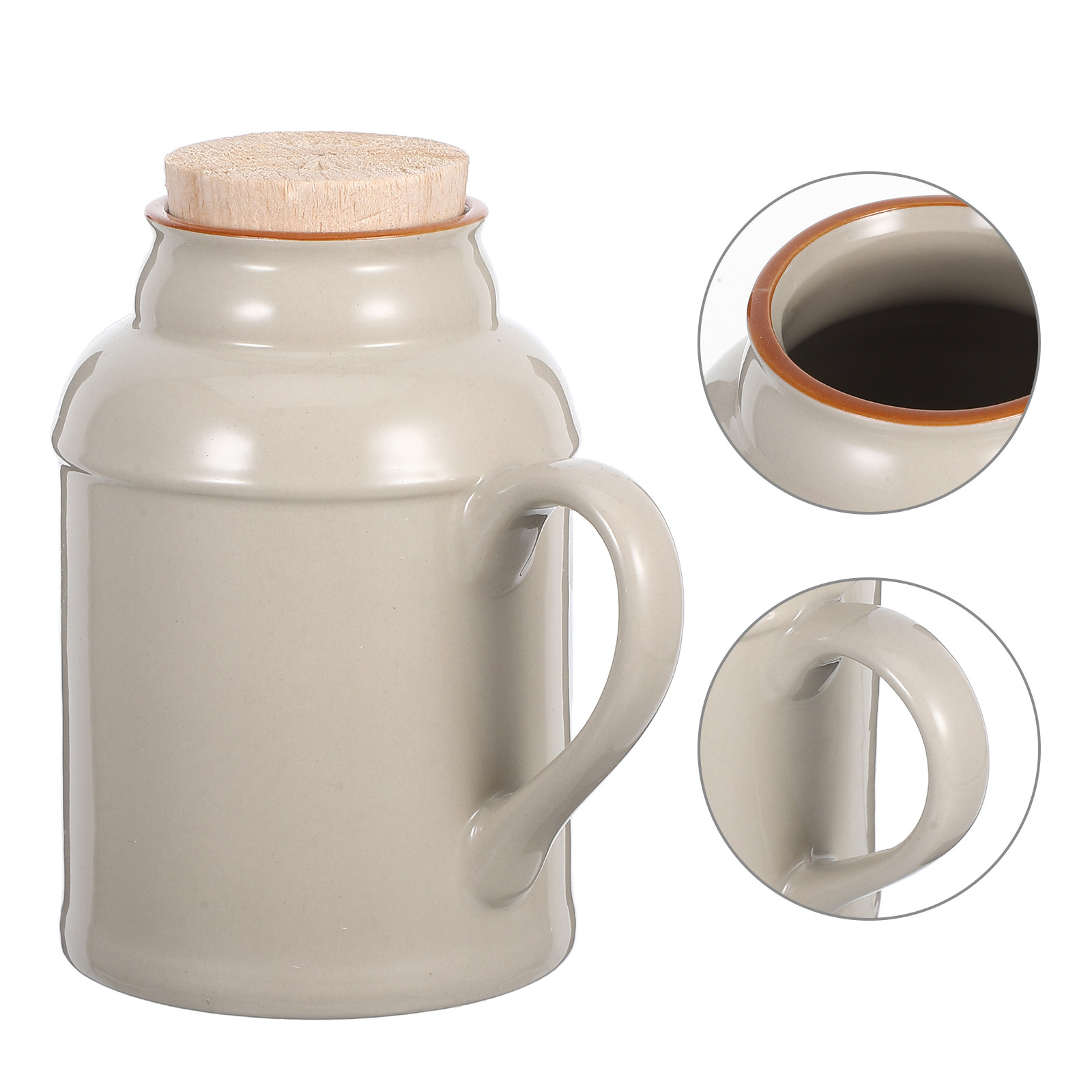 Coffee Tea Containers - 装飾的なヴィンテージセラミック製水差し、蓋付きレトロキッチンケトル、お茶作り、コーヒーの提供、日常使用に最適な容器