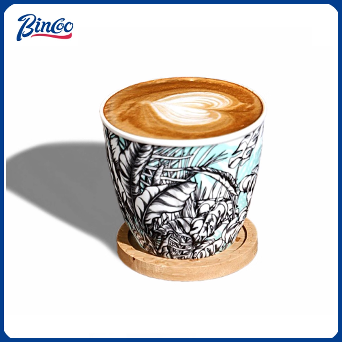 Coffee Tea Latte - BINCOO セラミックコーヒーカップ クリエイティブジャングルフラワーシリーズ アートラテ エスプレッソマグ ティー