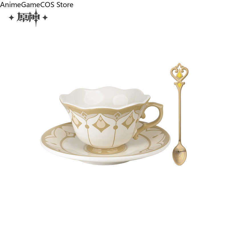Coffee Tea Milk - アニメ本物の公式原神インパクトサンドローンアフタヌーンティーカップソーサーセットコスプレ小道具コーヒーミルクセラミックカップ誕生日ギフト