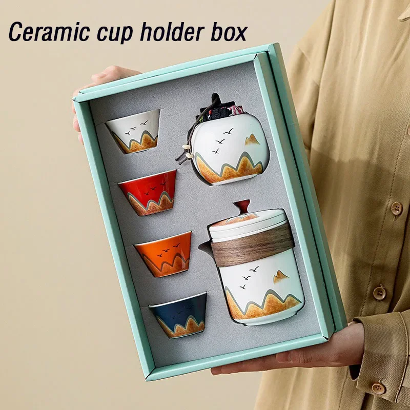 Coffee Tea Containers - セラミックティーカップ,磁器ティーポット,エスプレッソカップ,セラミックコーヒーマグ,ギフトボックス,1セット
