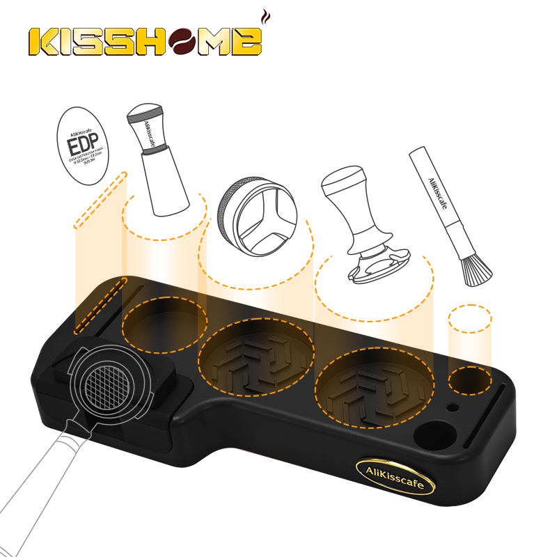 Coffee Tea Holder - Alikisscafe コーヒータンピングステーションマット ポルタフィルターホルダースタンド バリスタサポートベース デロンギ ブレビル
