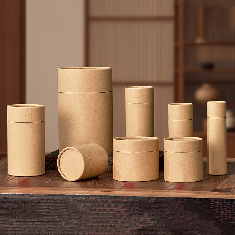 1 個新しいクラフト板紙チューブラウンドエッセンシャルオイル - Coffee Tea Containers のレビューと価格