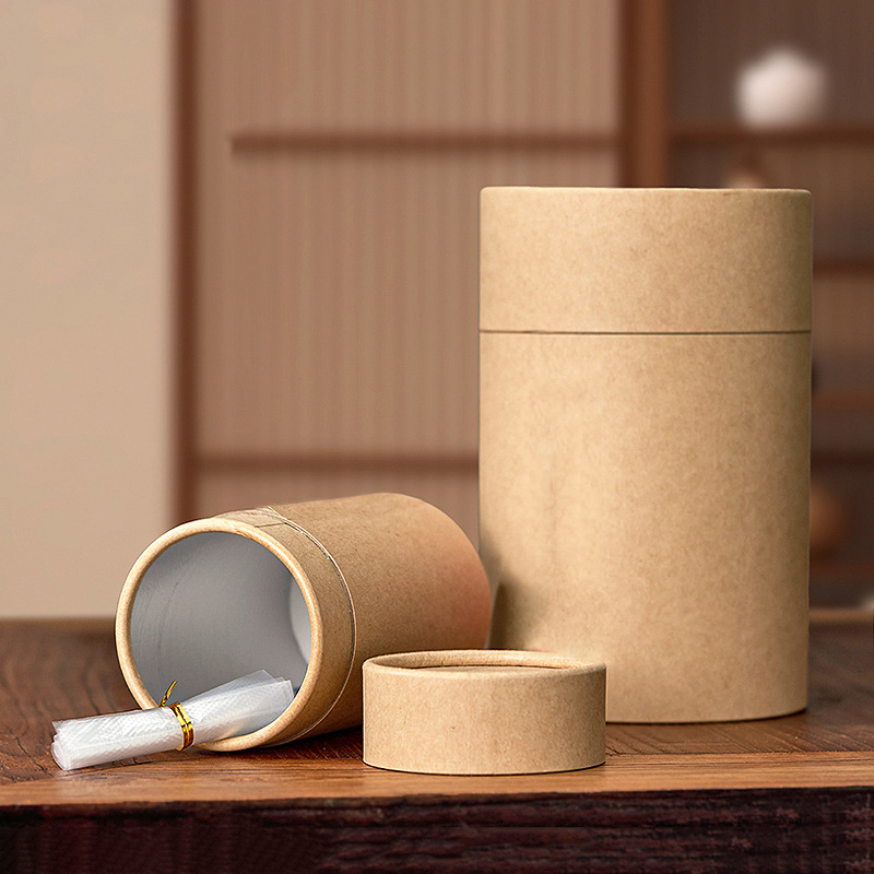 1 個新しいクラフト板紙チューブラウンドエッセンシャルオイル - Coffee Tea Containers のレビューと価格