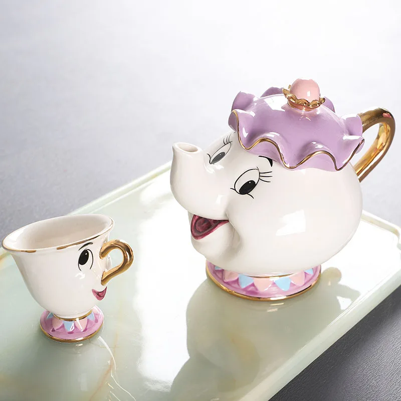 新しい漫画ティーポットかわいい漫画美女と野獣コーヒーポットマ - Tea Coffee Pot Set のレビューと価格