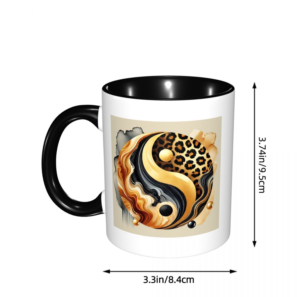 レオパード陰陽ラグジュアリーゴールドマーブルバランスデザイン - Coffee Tea Yin Yang のレビューと価格