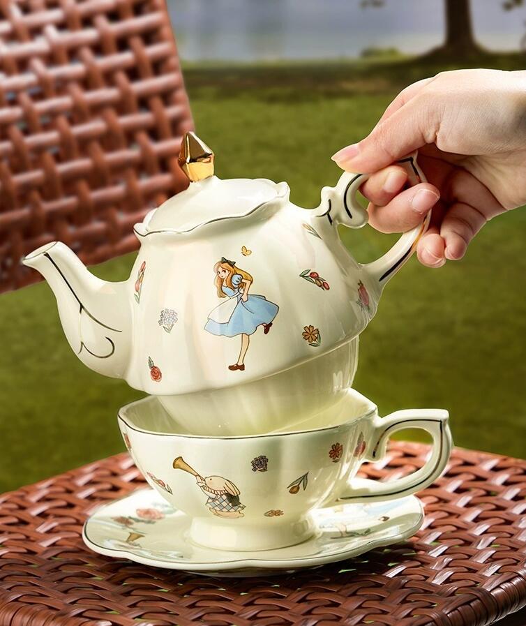 アリス セラミックティーコーヒーセット ウサギデザイン 高級 - Tea Coffee Pot Set のレビューと価格