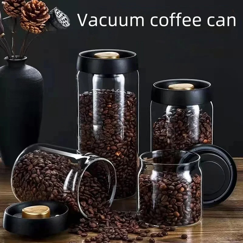 手動真空密閉コーヒージャー 高ホウケイ酸ガラス 防湿茶保存容 - Coffee Tea Containers のレビューと価格