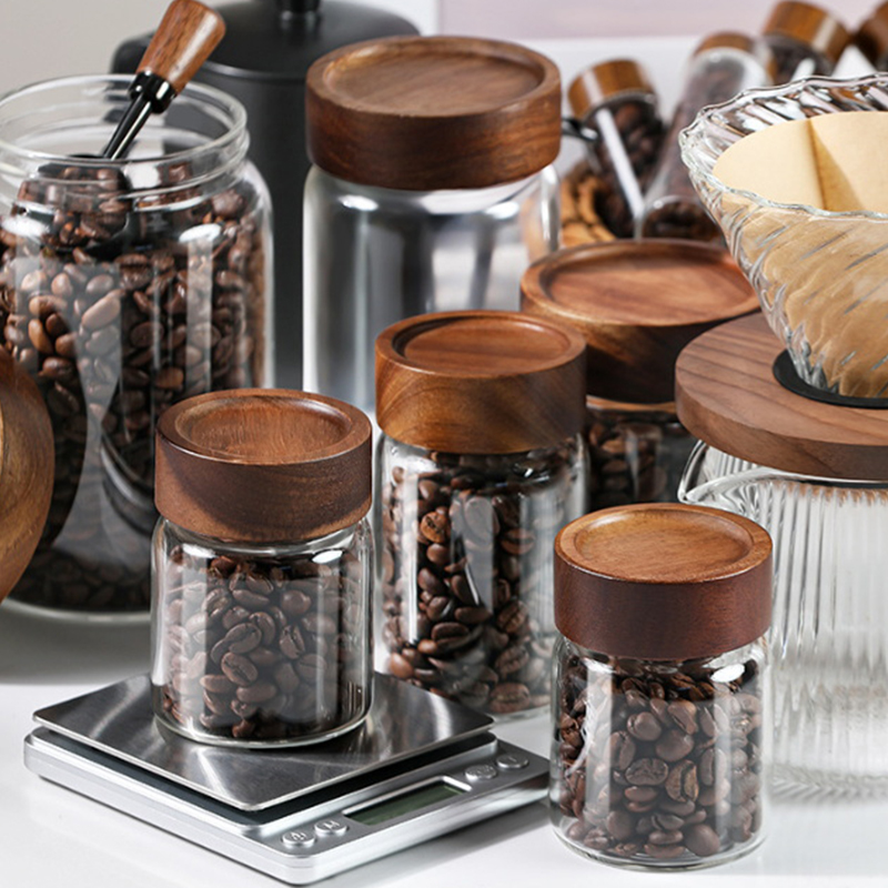 コーヒー豆保存容器チューブディスプレイラックティーボトルガラ - Coffee Tea Containers のレビューと価格