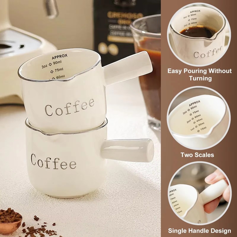 ミニセラミックコーヒーカップハンドル付き V 字型注ぎ口ミル - Coffee Tea Latte のレビューと価格