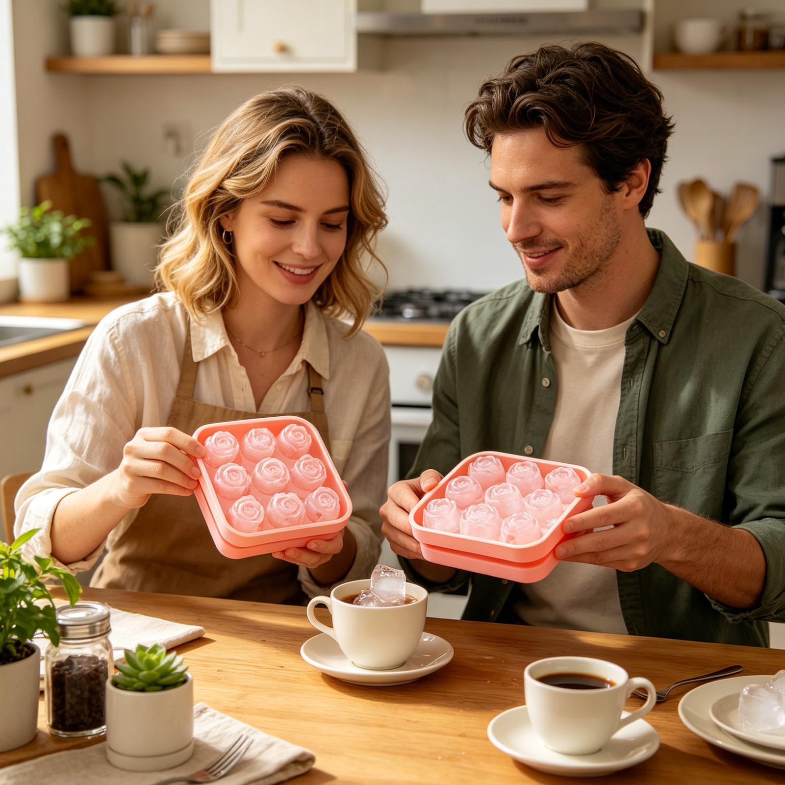 簡単に取り出せるカクテルアイスモールド、食品グレードのバラ型 - Coffee Tea Drinks のレビューと価格