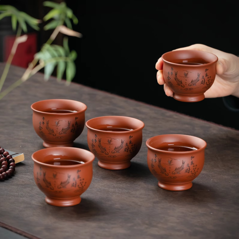 中国宜興紫粘土ティーカップコーヒーカップウーロン茶手作りブテ - Tea Coffee Pot Set のレビューと価格