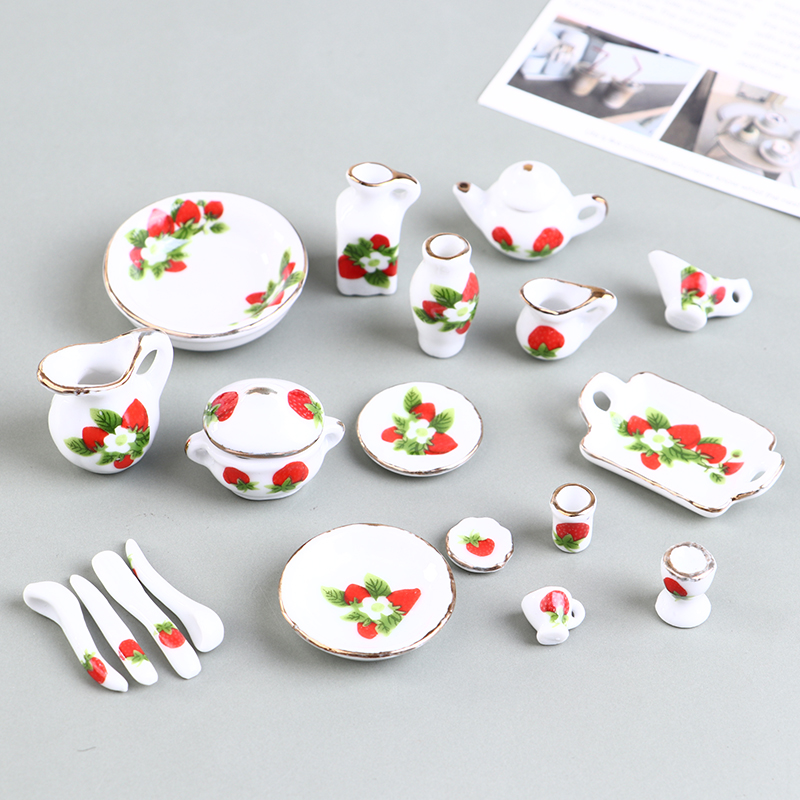 1セット1:12ミニチュアドールハウス花パッテン磁器コーヒー - Tea Coffee Pot Set のレビューと価格