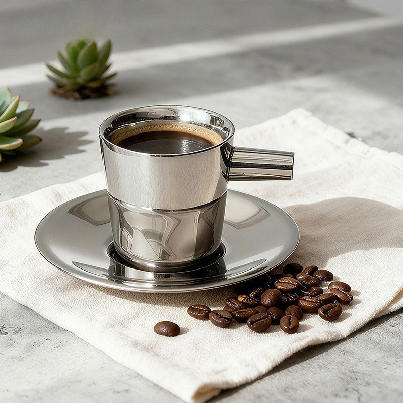 2個セット ステンレス製コーヒーカップ、コーヒーマグカップ＆ - Coffee Tea Latte のレビューと価格
