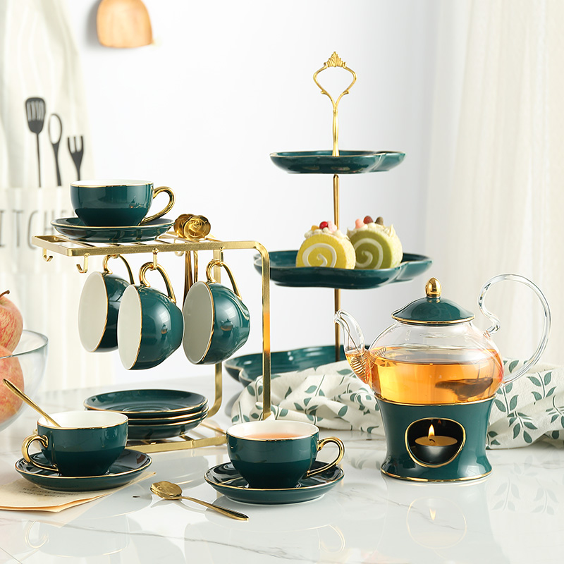 北欧セラミックティーセット磁器香りのティーカップポットキャン - Tea Coffee Pot Set のレビューと価格