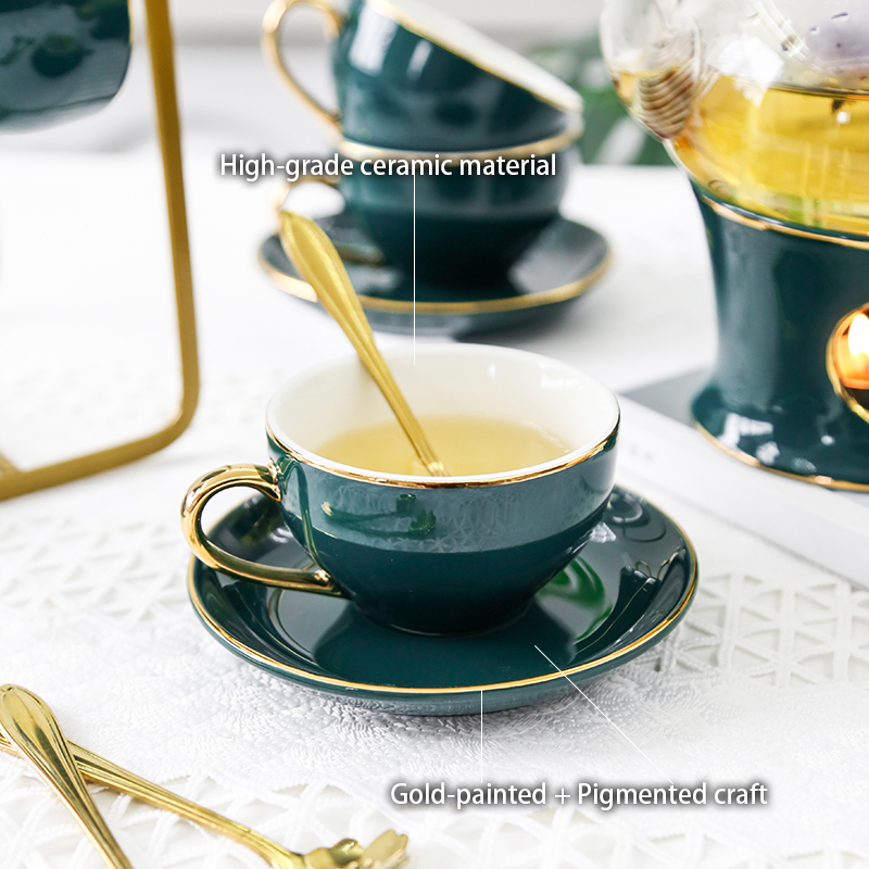 北欧セラミックティーセット磁器香りのティーカップポットキャン - Tea Coffee Pot Set のレビューと価格