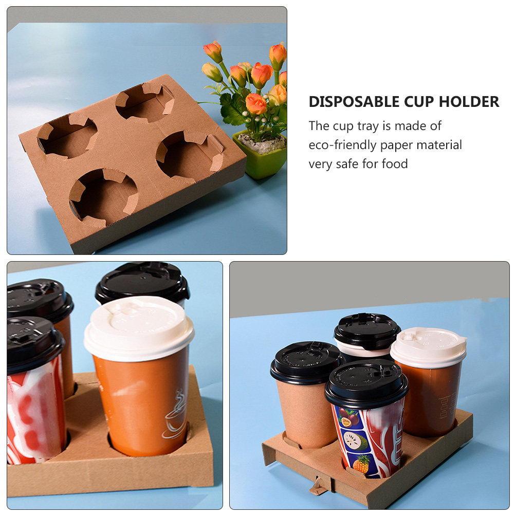 10 個環境に優しい生分解性紙ドリンクキャリアトレイコーヒー - Coffee Tea Holder のレビューと価格