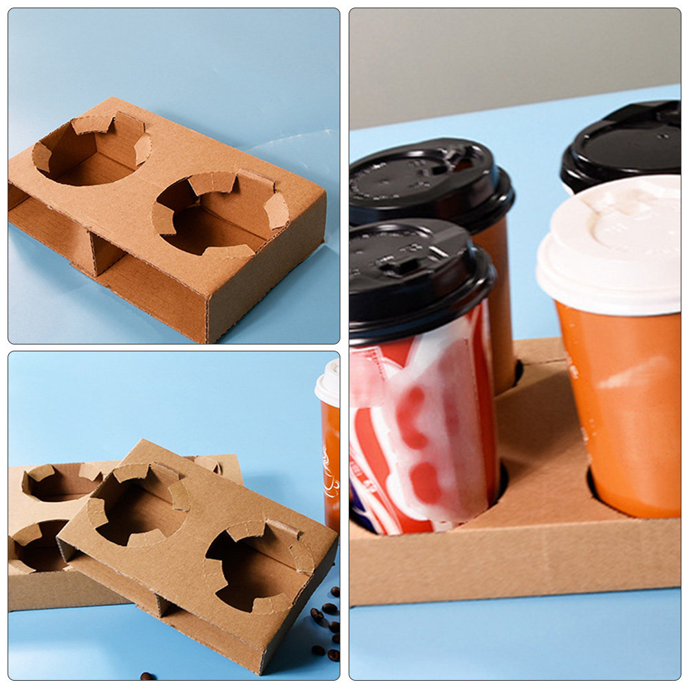 10 個環境に優しい生分解性紙ドリンクキャリアトレイコーヒー - Coffee Tea Holder のレビューと価格