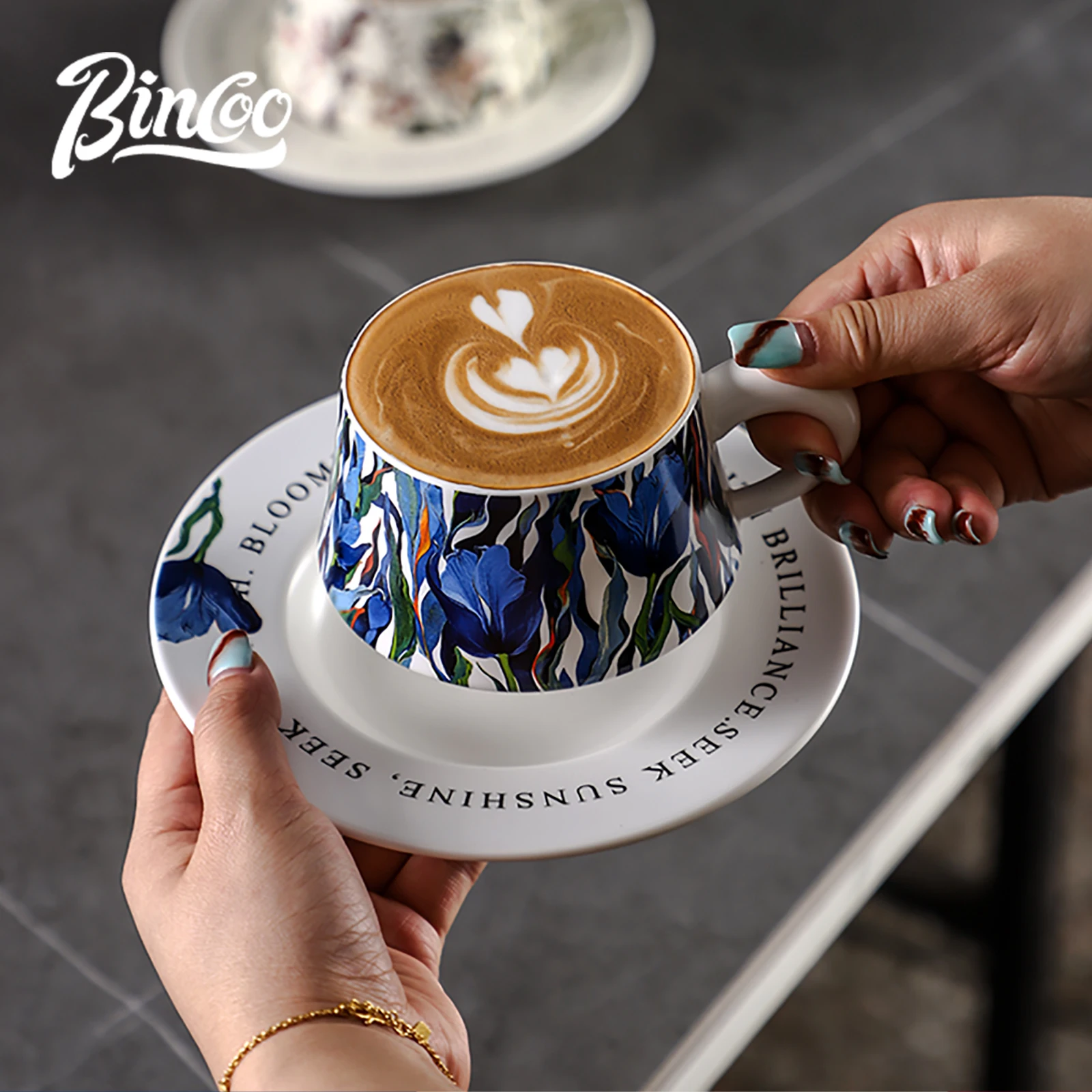BINCOO 260ml セラミックコーヒーカップ＆ソーサー - Coffee Tea Latte のレビューと価格