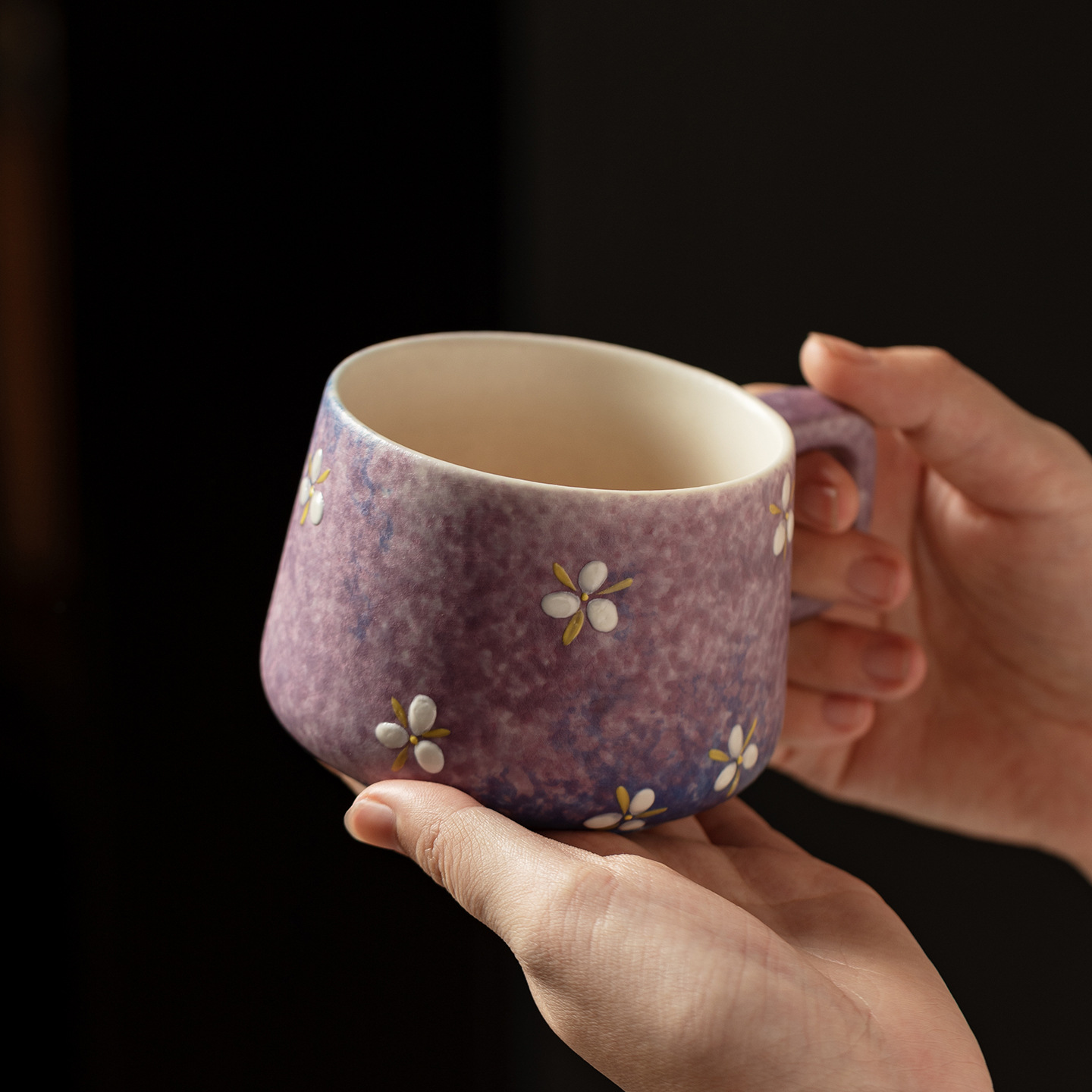 グラデーション手描きセラミックマグカップ クリエイティブなラ - Coffee Tea Latte のレビューと価格