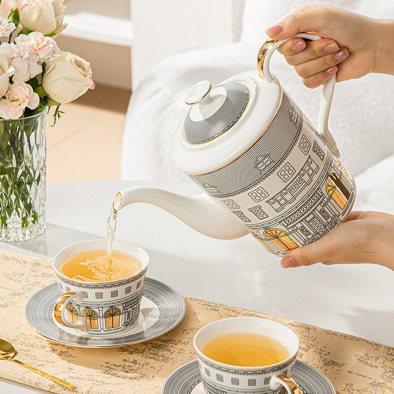 ヨーロッパの建築用カップアンドソーサー,コーヒーマグ,フレン - Tea Coffee Pot Set のレビューと価格