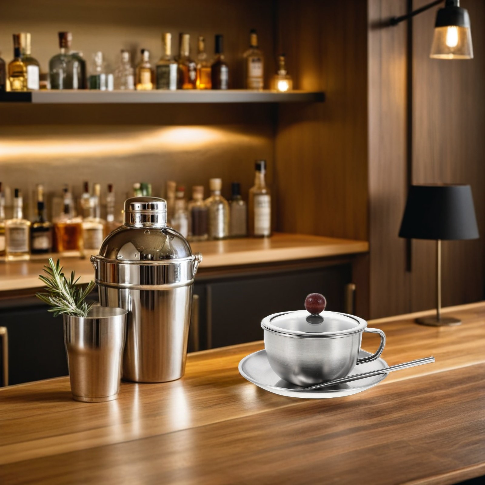 1 セットヴィンテージコーヒーカップセットステンレス鋼素朴な - Coffee Tea Latte のレビューと価格